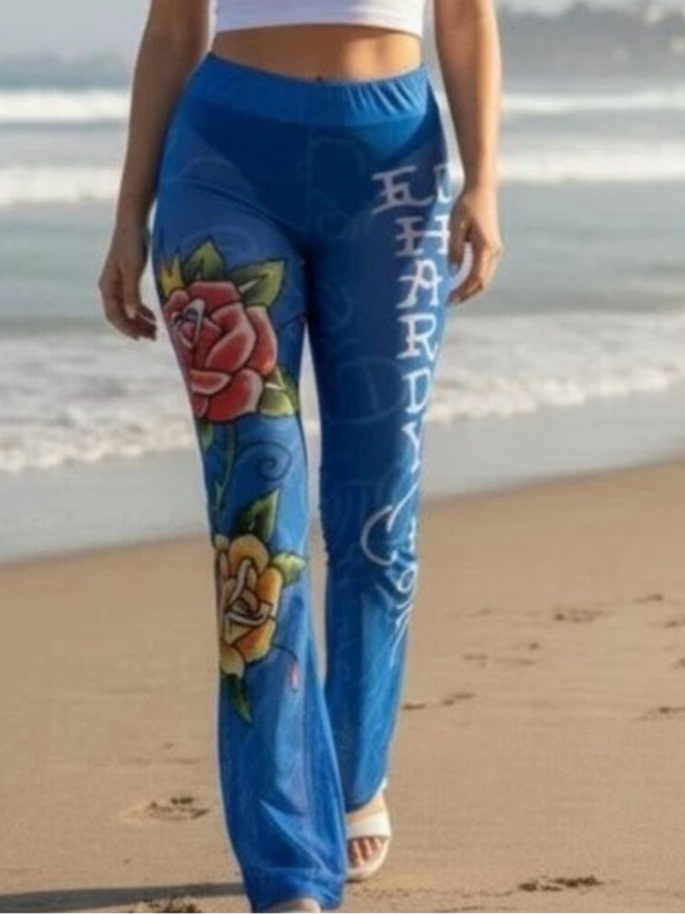 Ed Hardy sheer  swimsuit, cover-up pants
